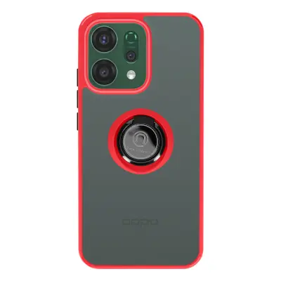 Ovitek za Oppo Reno 14 z obročem in magnetnim držalom, Rdeča