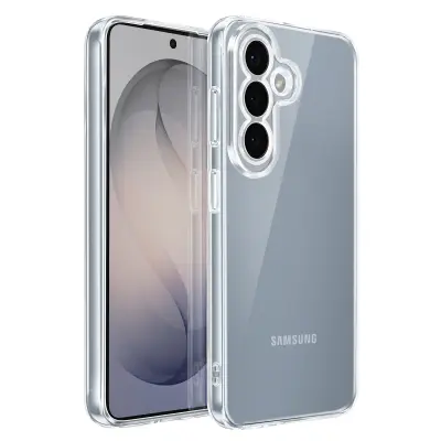 Mehak silikonski ovitek za Galaxy S26 z dvignjeno zaščito kamere, Prozorna