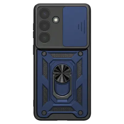 Ovitek za Galaxy S26 Plus z magnetnim obročem in drsnim pokrovčkom kamere, Modra