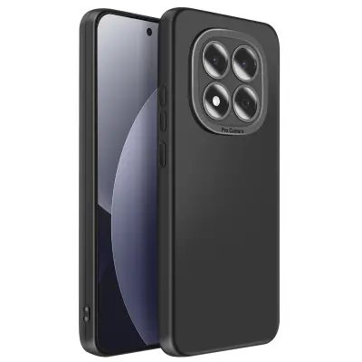 Silikonski ovitek za Redmi Note 15 Pro 4G z robom za kamero, Črna