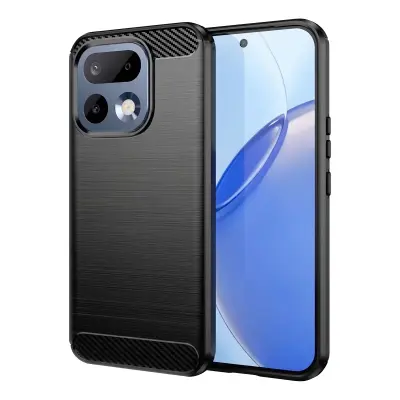 Ovitek za Realme 16 Pro Učinek Karbona Mehka Zaščita proti Udarcem, Črna