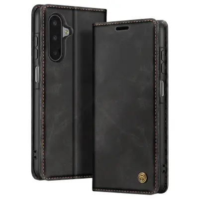 Denarnica za Galaxy A17 Kolekcija CaseMe Vintage učinek, Črna