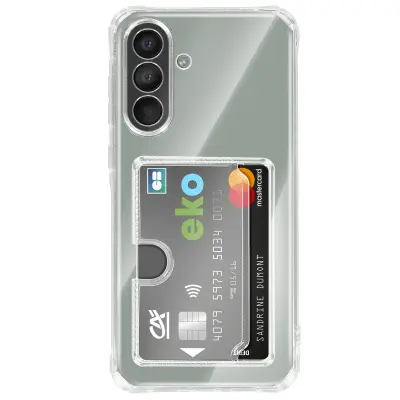 Ovitek za Galaxy A36 / A56 z integriranim držalom za kartice in ojačanimi vogali, Prozorna