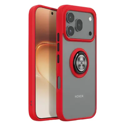Ovitek za Honor 600 / 600 Pro z obročem za stojalo in magnetnim pritrditvijo, Rdeča