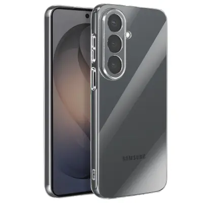 Mehak silikonski ovitek za Galaxy S26 Plus z dvignjenim robom kamere, Prozorna
