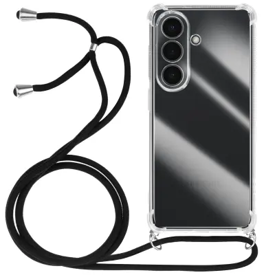 Silikonski etui za Galaxy S26 s pletenino najlonskim traku 70cm, Prozorna