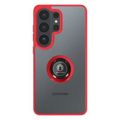 Ovitek za Galaxy S26 Ultra – obroč stojalo in magnetno pritrditev, Rdeča