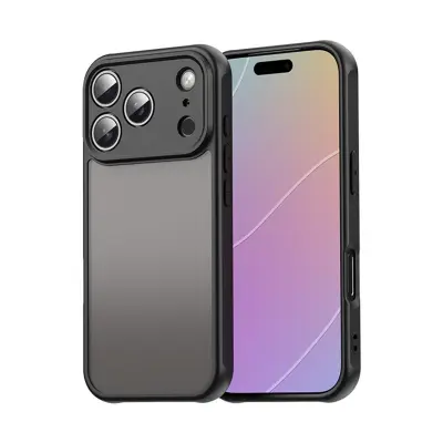 Črn mat magnetni ovitek, združljiv z iPhone 17 Pro Max - odporen na udarce