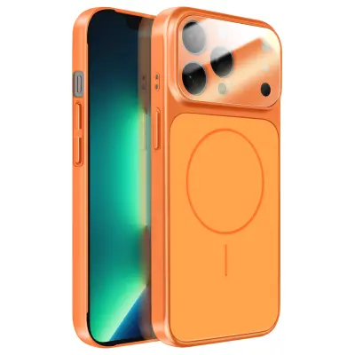 Ovitek za iPhone 13 Pro Max MagSafe mat steklo AG Glass, Oranžna