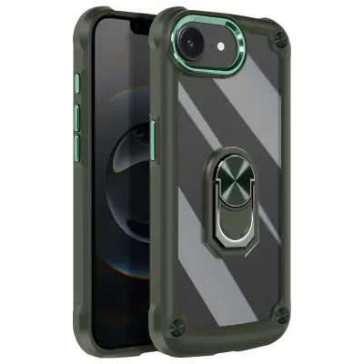 Etui za iPhone 17e z okrepljeni kotički in magnetnim obročem, Zelena