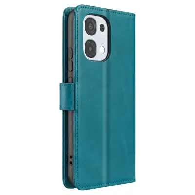 Klasična preklopna torbica za Oppo A6 Pro s funkcijo stojala, Turkizna
