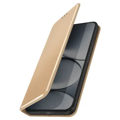 Preklopna torbica za Redmi Note 15 Pro 5G – predali za kartice in stojalo, Zlata