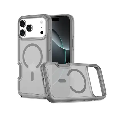 Magnetno ohišje Slim Fit, združljivo z iPhone 17 Pro Max - sivo, brezžično polnjenje Magsafe