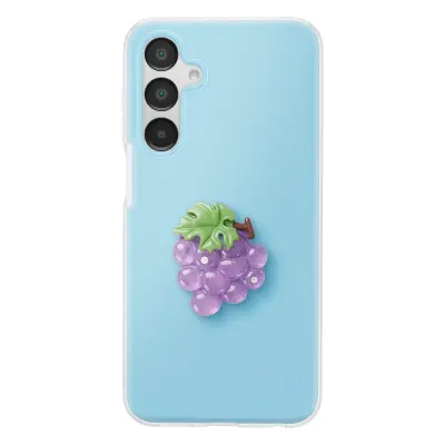 Ovitek za Galaxy A16 s 3D motivom grozdja in dvignjenim robom, Modra