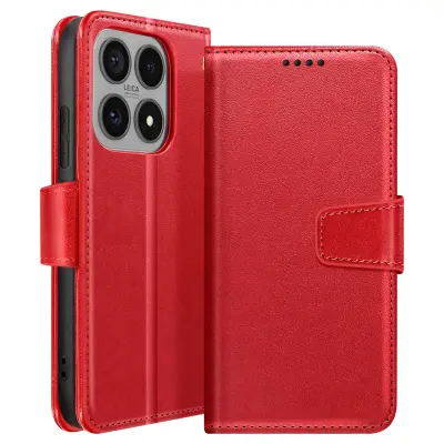Denarnici ovitek za Xiaomi 17 z zložljivo funkcijo stojala, Rdeča