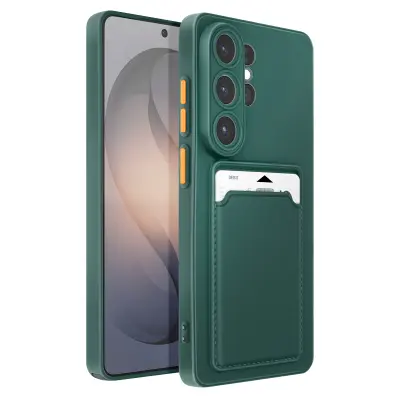 Etui za Galaxy S26 Ultra z držalom za kartice in zaščito kamere, Zelena