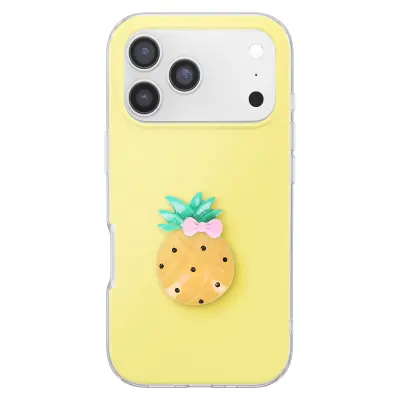 Ovitak za iPhone 17 Pro Max s 3D motivi ananasa, Rumena