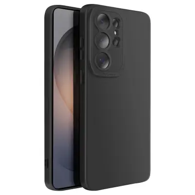 Mehak silikonski ovitek za Galaxy S26 Ultra z ojačanim blokom kamere, Črna