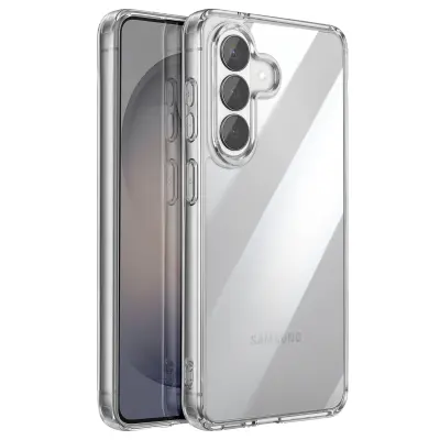 Torbica za Galaxy S26, odporna na udarce, dvomaterialna, z zaščiteno kamero, Prozorna
