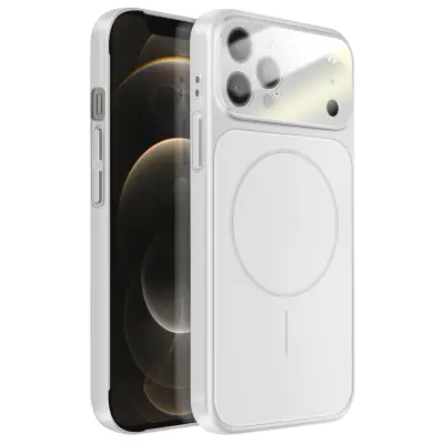 Ovitek za iPhone 12 Pro Max MagSafe mat steklo AG Glass, Srebrna