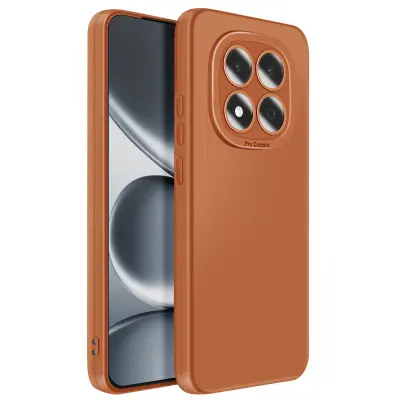 Silikonski ovitek za Redmi Note 15 Pro 5G z robom za kamero, Rjava