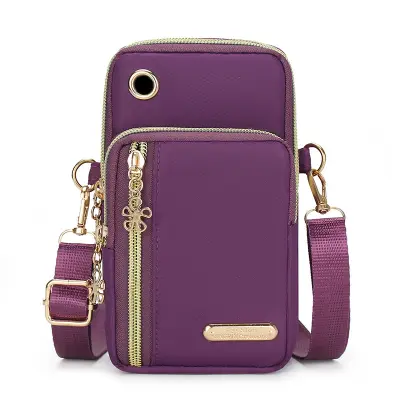 Najlonska torbica za čez ramo za telefon, majhna torbica za čez ramo za ženske Purple