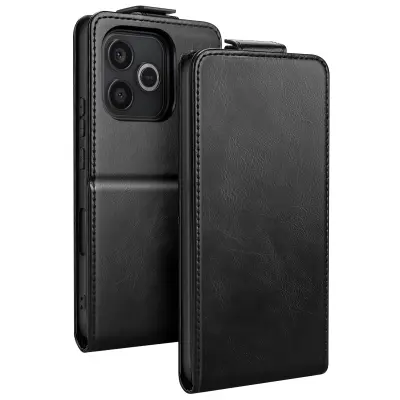 Torbica za Honor 600 Lite Navpični zavihek z imetnikom kartic in funkcijo stojala, Črna