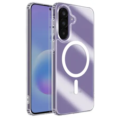MagSafe ovitek za Galaxy A57 dvo-materialni protiudarni z dvignjenimi robovi, Bela