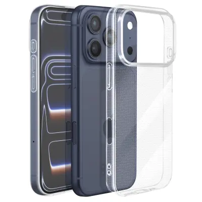 Mayaxess, Ovitek za iPhone 17 Pro Odporen na udarce Mehak Silikon Ojačani Robovi, Prozorna