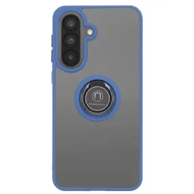 Ovitek z Obročkom za Samsung Galaxy A57 Ojačana Zaščita z Magnetnim Nosilcem, Modra