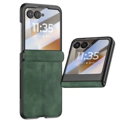 Ovitek za Motorola Razr 70 s Kaljenim Steklom za Zaslon, Zelena