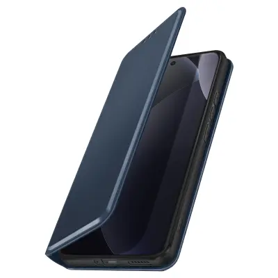 Preklopna torbica za Redmi Note 15 Pro Plus 5G – predali za kartice in stojalo, Nočno modra