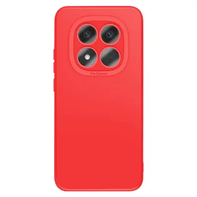 Mehak silikonski ovitek za Redmi Note 15 Pro Plus z ojačanim blokom kamere, Rdeča