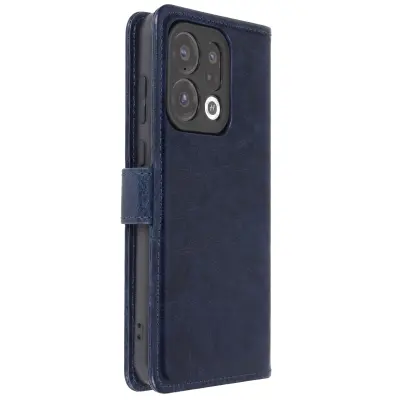 Preklopni Ovitek za Oppo Find X9 Učinek Vintage Usnja s Stojalom in Prostorom za Kartice, Nočno modra