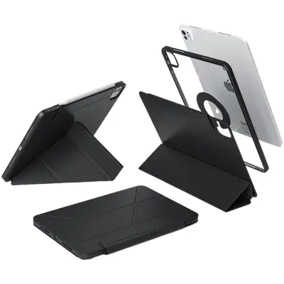 Y-pregibna vrtljiva torbica za tablico za iPad 7/8/9 (10,2 inča) - črna