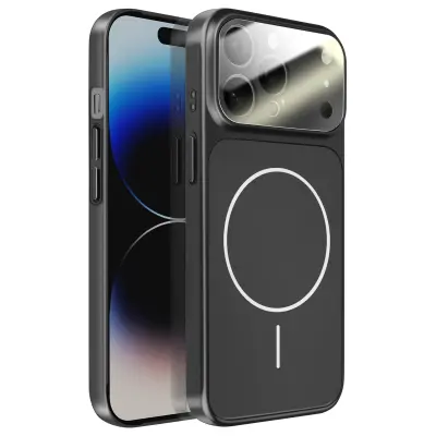 Ovitek za iPhone 14 Pro Max MagSafe mat steklo AG Glass, Črna
