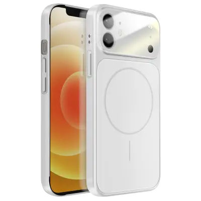 Ovitek za iPhone 12 MagSafe mat steklo AG Glass, Srebrna