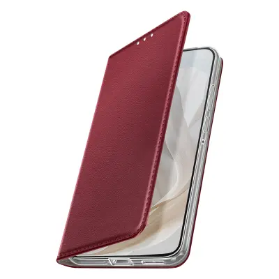 Preklopna Torbica za Motorola Edge 70 s Prostorom za Kartico in Stojalom, Bordo