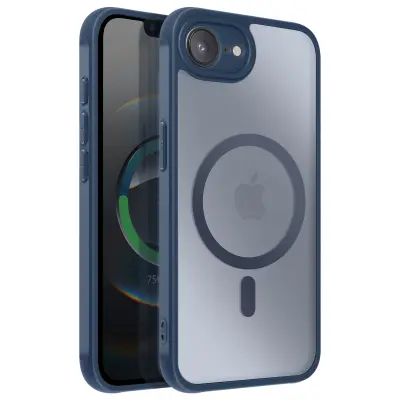 Zaščitni etui za iPhone 17e združljiv MagSafe kolekcija Frost Color, Nočno modra