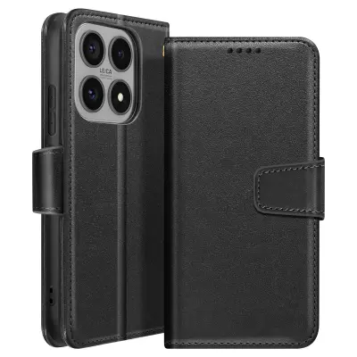 Denarnici ovitek za Xiaomi 17 z zložljivo funkcijo stojala, Črna