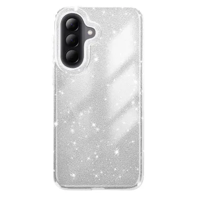 Ovitek za Galaxy A57 Glitter Edition z dvignjenim okvirjem kamere, Srebrna