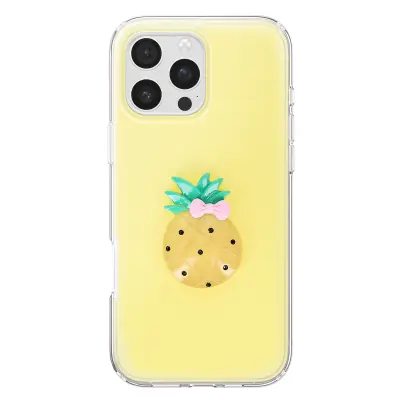 Ovitak za iPhone 16 Pro Max s 3D motivi ananasa, Rumena
