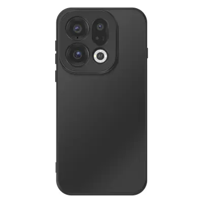 Ovitek za Oppo Find X9 iz Mehkega Silikona z Dvignjenim Robom Kamere, Črna