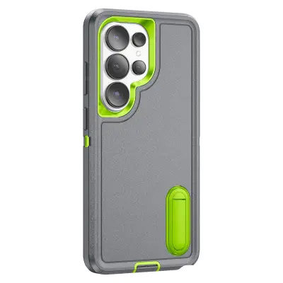 Ovitek za Galaxy S26 Ultra tri-materialni ojačani z vgrajenim stojalom, Siva