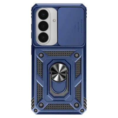 Ovitek za Galaxy S26 z magnetnim obročem in drsnim pokrovčkom kamere, Modra