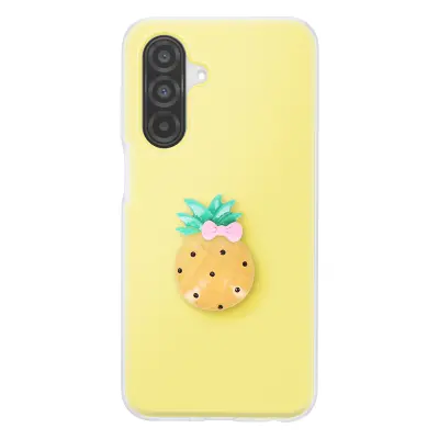 Ovitek za Galaxy A26 s 3D motivom ananasa in dvignjenim robom, Rumena