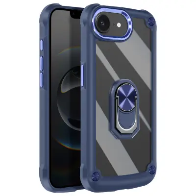 Etui za iPhone 17e z okrepljeni kotički in magnetnim obročem, Modra