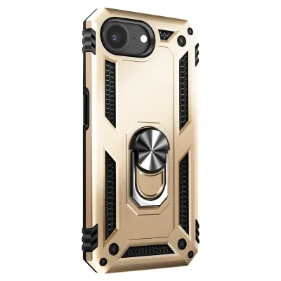 Antišok etui za iPhone 17e z vrtljivim magnetnim obročem, Zlata