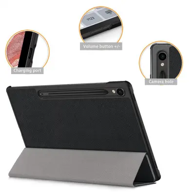 Ovitek za Samsung Galaxy Tab S8/S7 11-inch - Črno PU usnje