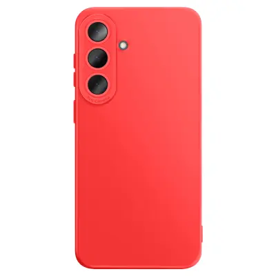 Mehak silikonski ovitek za Galaxy S26 z ojačanim blokom kamere, Rdeča